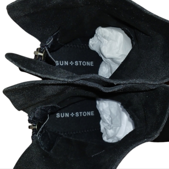 NEW Sun & Stone Lyraa Booties Women's Black Suede Ankle Boots Size 8.5 - Picture 7 of 13